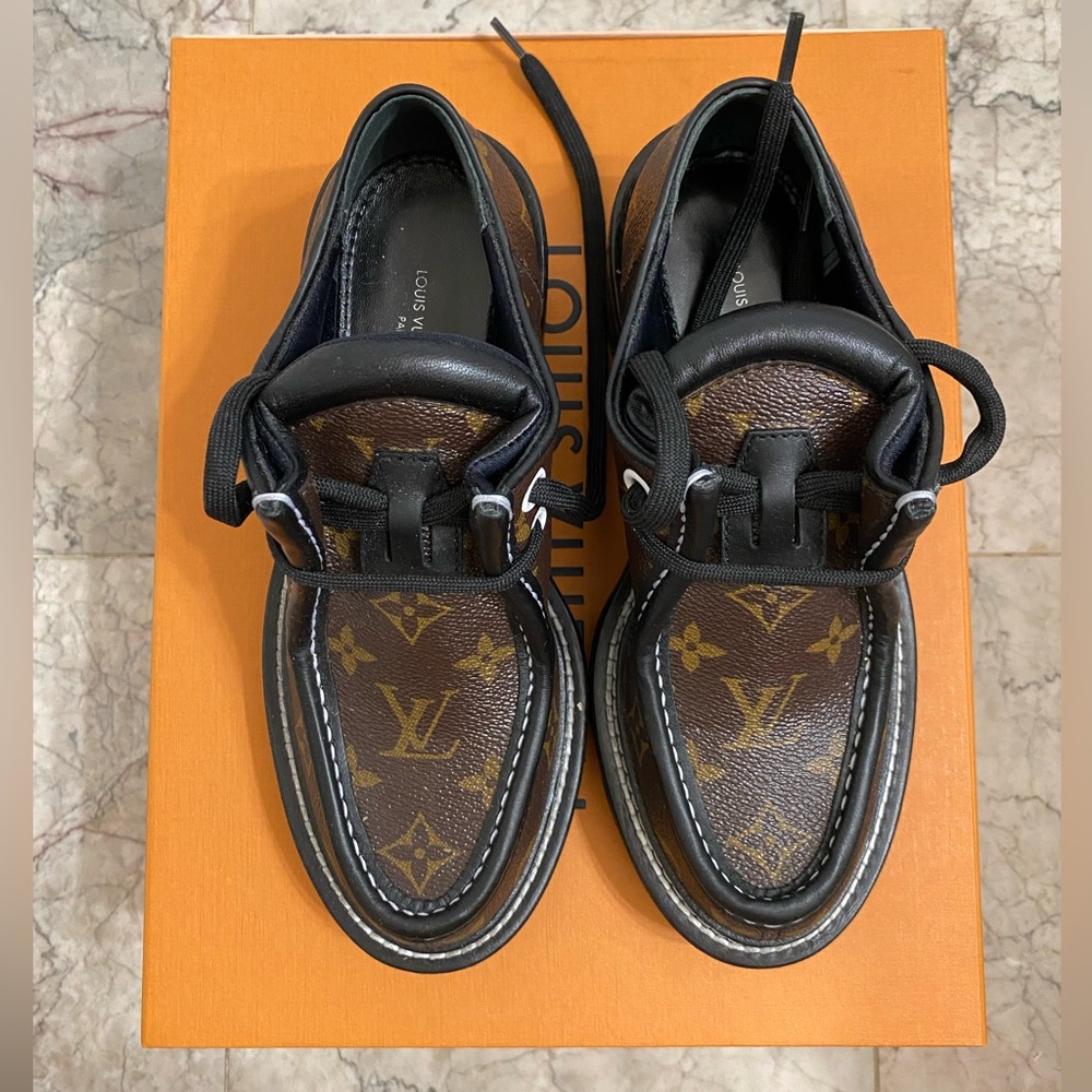 Louis Vuitton Beaubourg Platform Derby Shoes in Monogram Print